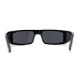 thumbnail image 2 of Windbreaker Side Panel Lens Flat Top Narrow Rectangle Sunglasses All Black, 2 of 4
