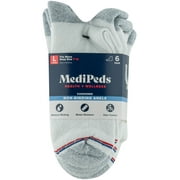 MediPeds Mens Non-Binding Ankle Socks, 6-Pairs