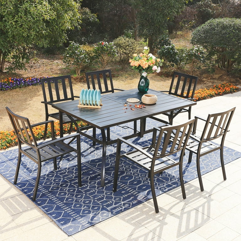 Metal patio table online and 6 chairs