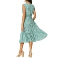 thumbnail image 3 of INSPIRE CHIC Valentine's Day Women's Summer Boho Beach Dresses V Neck Sleeveless Floral Flowy Tie Midi Casual Sundress S Green, 3 of 6