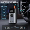 thumbnail image 4 of Arrancador de Batería de Carro 7500A   Portátil Inflador Inteligente 150psi, Powerbank Con Pantalla Digital y Linterna LED, Para Auto/Moto/Camioneta/Bolas (Color Plateado), 4 of 12