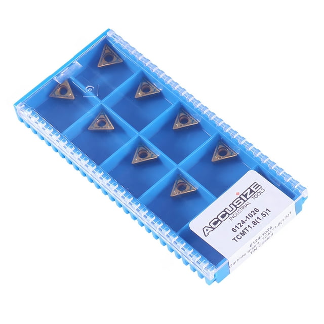 Accusize TCMT1.81 Carbide Inserts Tin Coated, 10 Pcs/Box, 2124-1026x10