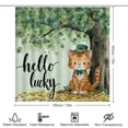 thumbnail image 2 of Shower Curtain Sets 4 Piece Non-Slip Rugs And Toilet Mat Lid Rug Accessories Cat Shamrock Spring Tree Waterproof Fabric Bath Curtains St Patricks Day Decor for Bathroom Decor Sets, 2 of 8