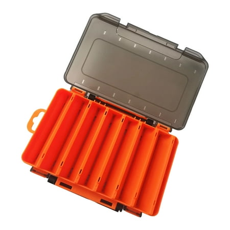 Double Side Fishing Lures Squid Baits Storage Container Case Multiple Compartment Fishing Tackle Box