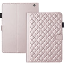 For Kindle Fire HD 10 (2021/2023 Release, 11th/13th Generation) Case, Rhombus Pattern Multiple Viewing Angles Stand Slim Folio Cover (Rose Gold)