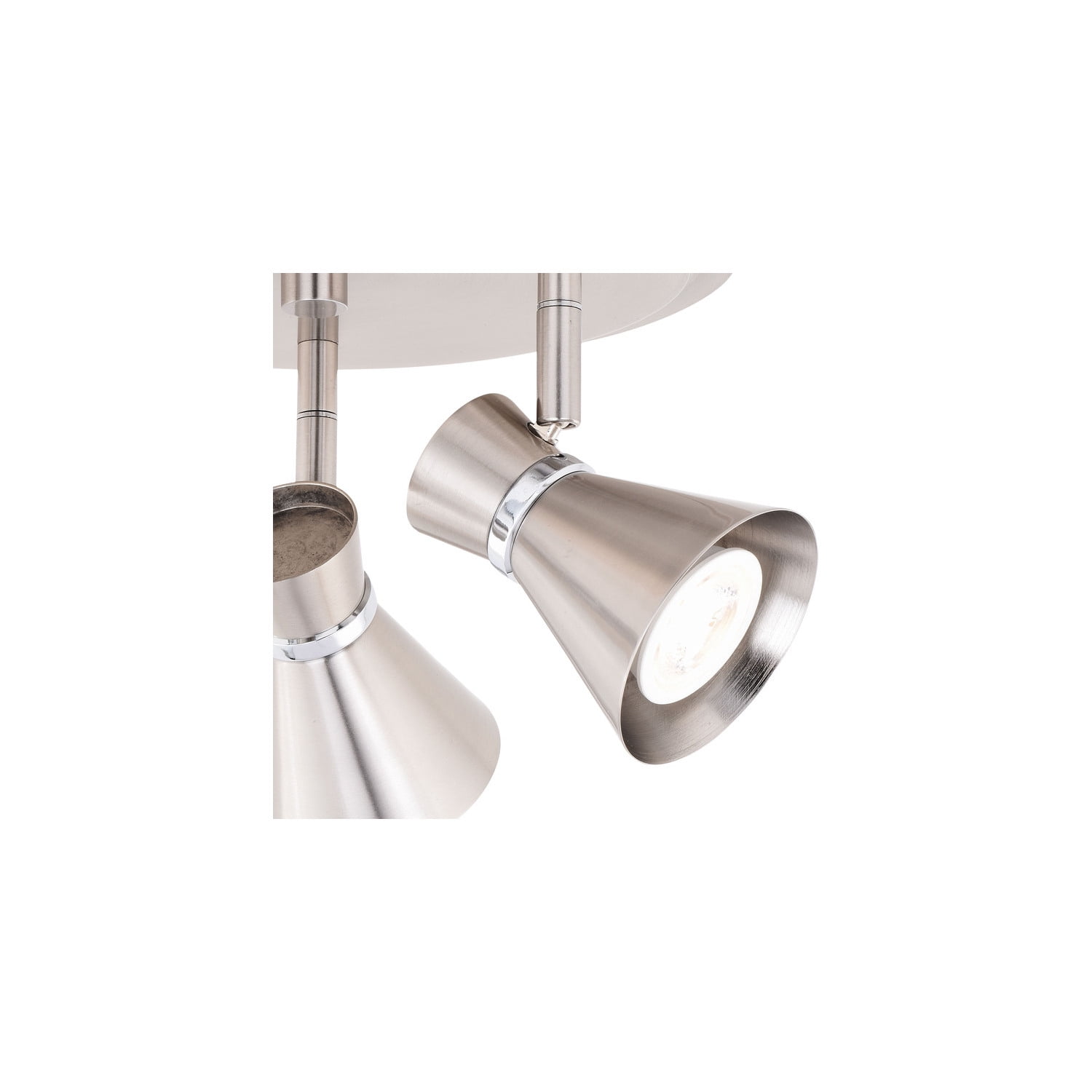 Adjustable Ceiling Light Fixture 3-Light Brushed Nickel Chrome Modern Spotlights