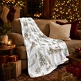 thumbnail image 3 of Snowy Mountain Log Cabin Retreat Scene Winter Skiing, Peaceful Mountain Lake Scene, Warm Flannel Blanket for Cabin and Lodge, Outdoor Lovers Friendship Gift, Artistic Home Decor, 3 of 9