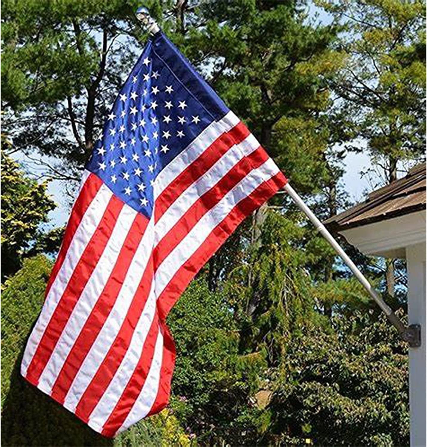 TOPFLAGS American Flag Sleeve 2.5x4 Outdoor US Flag Sleeved USA Flags 2.5x4 Ft Embroidered Stars Durable Nylon Flags Sewn Stripes