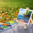thumbnail image 2 of Wooden Mini Easel for Home Use Lightweight Portable White Cloth Set Perfect for Beginners Students Kids Classes, 2 of 9
