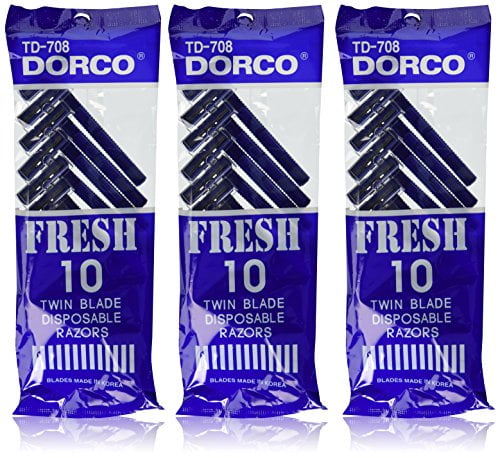 3 Pks 30 Pieces Dorco Fresh Twin Blade Disposable Razors