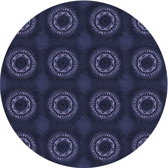 Ahgly Tapis Rond Lavable en Machine Intérieur Transitionnel Violet Pervenche Profond, 3 Pieds Rond