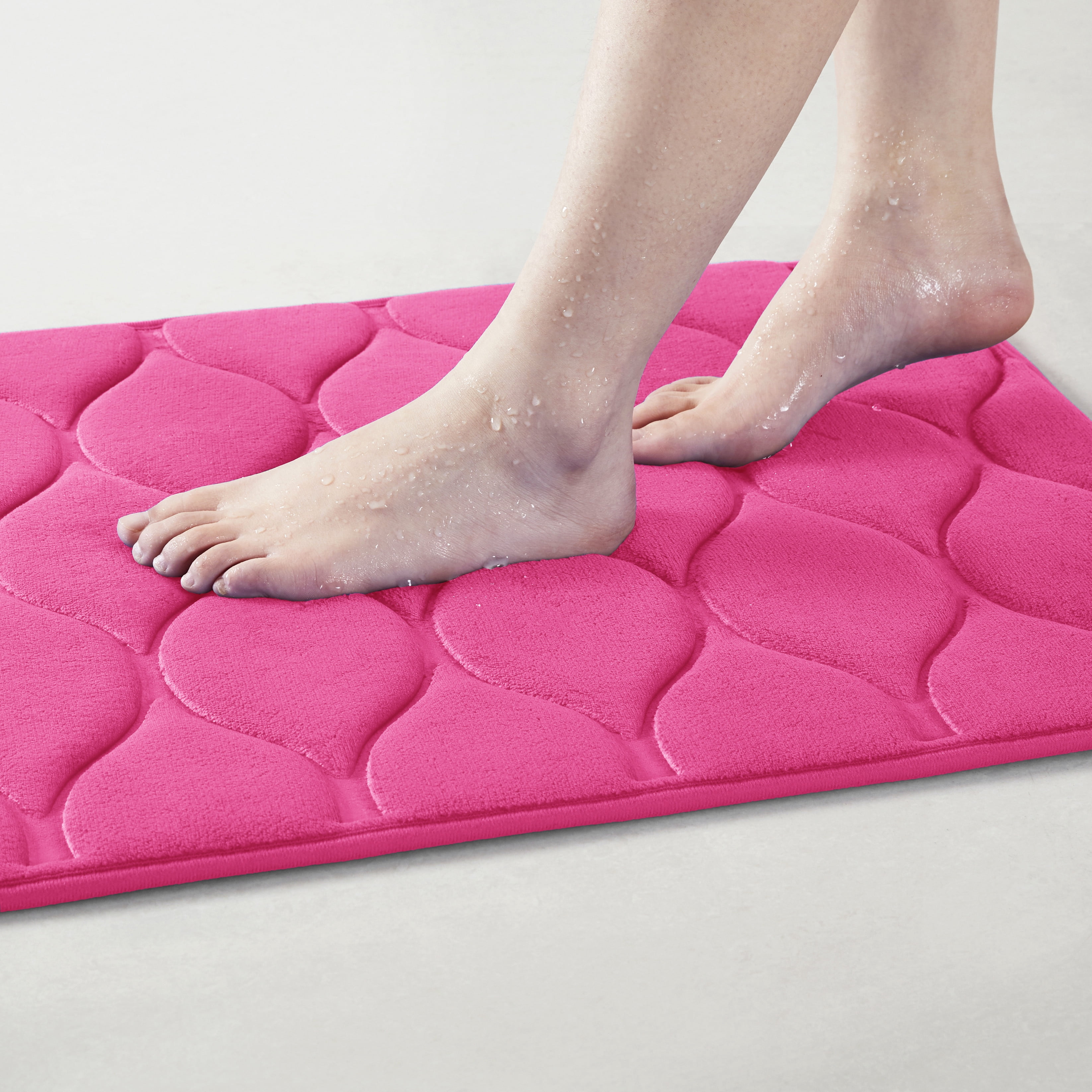 Yafa Home Fashion 1pc:24" X 35" Bath Rug, Memory Foam; Machine Washable, Water Absorbent & Non-Slip Bathmats(Fuchsia)