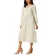 thumbnail image 4 of Vestido Midi Bohemio Floral de Manga Larga con Cintura Alta y Escote en V para Mujeres INSPIRE CHIC XL Albaricoque, 4 of 6