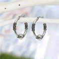 thumbnail image 4 of LeCalla 925 Sterling Silver Antique Oxidized Light-Weight Click Top Balinese Hoop Earrings for Women and Teen 45MM, 4 of 8