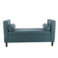 thumbnail image 2 of HomePop Rimo Modern Fabric Upholstered Storage Bench in Teal Blue, 2 of 12