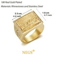thumbnail image 7 of NEGS 18K Gold Plated Lord's Supper Stainless Steel The Last Supper Jesus with His Disciples Christian Cross Prayer Ring for Men, 7 of 7