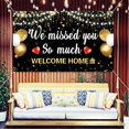 thumbnail image 4 of Welcome Home Backdrop Banner Decorations with 70.8"X43.3"，We Missed You So Much Backdrop Photo Booth Props for Graduation Retirement Military Army Homecoming Decorations (Black), 4 of 5