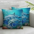 thumbnail image 3 of GOSMITH Dolphins Pillow Covers Sea Animal Ocean Starfish Coral Reef Seahorse Underwater Bubbles Throw Pillow Case Pillow Sham Cushion Cover Printed, 3 of 5