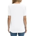 thumbnail image 4 of Womens Summer Tops 2026 Short Sleeve Shirts Beach Vacation Outfits Dressy Casual Blouses White XL, 4 of 5
