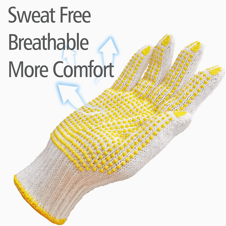 Evridwear Cotton Polyester String Knit Shell Safety Protection Work Gloves  for Painter Mechanic Industrial Warehouse Gardening Construction Men 