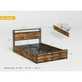 thumbnail image 5 of Miekor Furniture Full Size Bed Frame with 8 Storage Drawers, LED Headboard with Charging Station, Metal Platform Bed Frame, No Box Spring Needed, Noise-Free, Stable and Solid, Brown 84502, 5 of 8