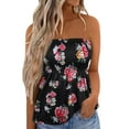 thumbnail image 1 of LilyLLL Womens Summer Holiday Floral Print Strapless Bandeau Tube Sleeveless Camisole Tank Tops, 1 of 2