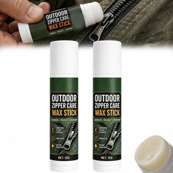 Smooth Glide Zipper Lubricant Wax Stick, 10g Zipper Wax for Stuck Metal and Nylon Zippers on Jackets, Bags and Tents