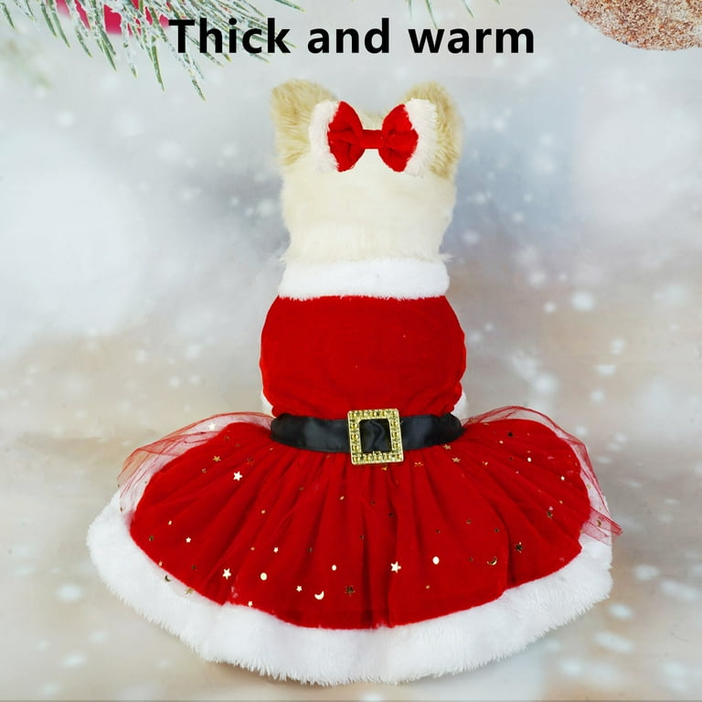 Qocolhg Christmas Decorations Outdoor Indoor, Christmas Pet Costume Golden  Velvet Fabric Father Christmas Dress Up Red Mesh Dress With Hairband, on  Sale Clearance! - Walmart.com