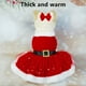 thumbnail image 4 of Disfraz navideño para mascota, de terciopelo dorado, para Papá Noel, vestido de malla roja con diadema., 4 of 7