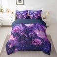 thumbnail image 2 of Magical Dragon Full Bedding Set 7 Pcs Western Aesthetics Animal Comforter Set With Sheets Rose Flower Wildlife Bed In A Bag Teen Adults Starry Sky Soft Lightweight Bed Set, 2 of 5