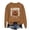 Brown, variant on YVNAURA Oversized Halloween Graphic Letter Print Sweatshirt for Women Crewneck Long Sleeve Round Neck Pullover Loose Fit Vintage Spooky Season Casual Fall Top 1 Pack, Grey,L