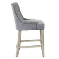 thumbnail image 4 of WestinTrends Hayes 24" Upholstered Wood Bar Stool with Tufted Back, Antique Gray/Gray, 4 of 10