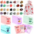 thumbnail image 1 of Regalos para el día de San Valentín JELMOK, 28 juegos de tarjetas con piedras preciosas naturales, 1 of 6
