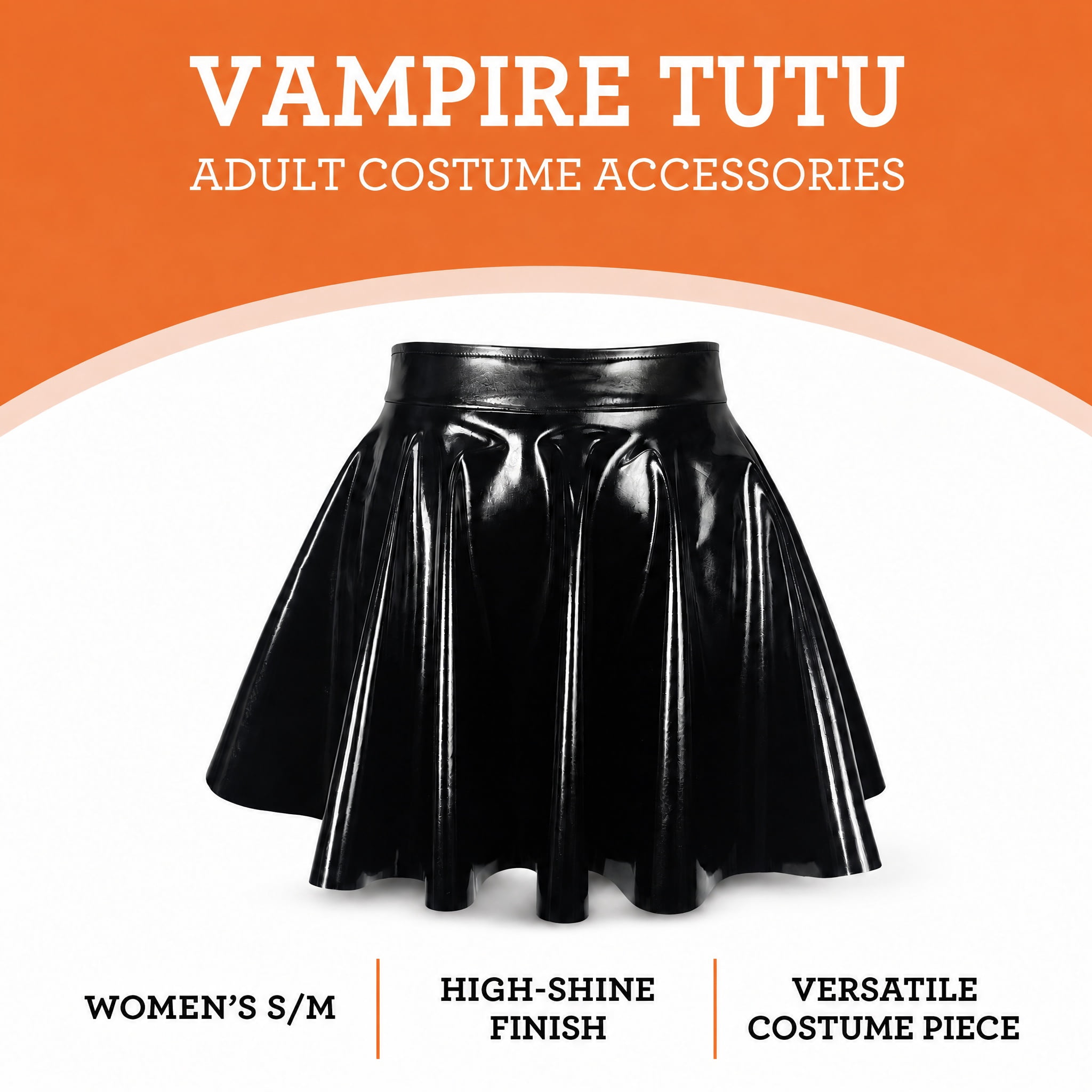 Vampire Tutu Costume Accessory for Adults, Black, S/M, Halloween by Way To Celebrate