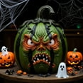 thumbnail image 6 of Sylvtty Halloween Pumpkin Statue Ghost Resin Figurine Scary Pumpkin Doll for Yard Office Indoor Outdoor Unique Halloween Gifts for Adults, 6 of 7