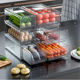 thumbnail image 4 of Cajón de almacenamiento para refrigerador, caja de almacenamiento apilable para refrigerador, gabinete de cocina, almacenamiento fresco L, 4 of 8