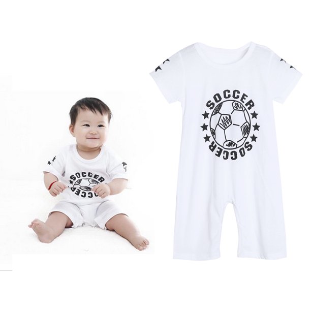 Mono De Manga Corta Con Estampado De Fútbol Para Bebés Y Niños (Blanco 100)-124550.04 Tmvgtek Bebé