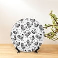 thumbnail image 6 of Bingfone Retro Rooster Print Bone China Dinner Decorative Plates,Handmade Ceramic Dinner Plate with Stand for Home Club-6in, 6 of 6