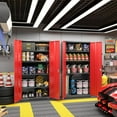thumbnail image 3 of SUNCROWN 72" Metal Storage Cabinet, Locking Steel Cabinets with 2 Doors and 4 Adjustable Shelves,Tall Steel Storage for Home Office, Garage,Warehuse (Black Red), 3 of 8
