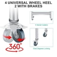 thumbnail image 5 of Stainless Steel Table for Prep & Work, Commercial Heavy Duty Table with Adjustable Undershelf, Backsplash and 4 Caster Wheels for Restaurant, Home and Hotel, 5 of 8