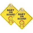 thumbnail image 1 of 2pcs(Lightning Pattern) Baby On Board Sign for Car, Car Magnetic Reflective Safety Warning Stickers for Vehicles, 1 of 5