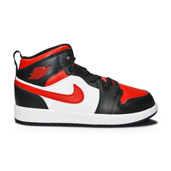 Little Kid's Jordan 1 Mid Black/Fire Red-White (640734 079) - 13.5
