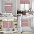thumbnail image 6 of Vintage Nude Pink Kitchen Curtains Sets for Windows 36 Inch Length, Farmhouse Retro Solid Color Linen Texture Rod Pocket Window Treatments Tier Curtains and Valances Set for Bedroom/Bathroom, 6 of 8