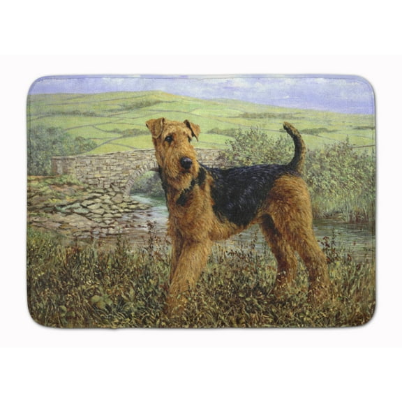 Airedale Terrier The Kings Country Machine Washable Memory Foam Mat