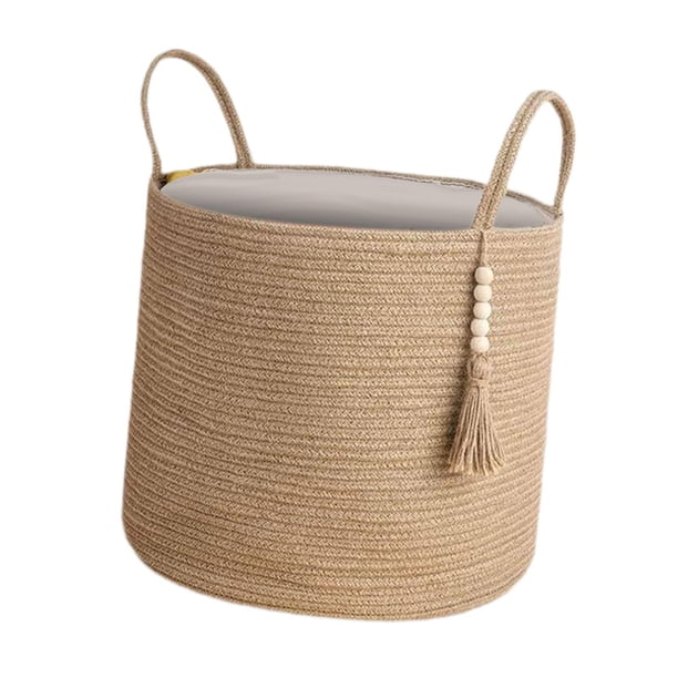 Cesto para mantas Strade Fareast Limited cesta de madera con cuentas decorativas Amarillo