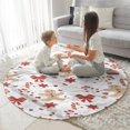 thumbnail image 3 of Red Christmas Gingerbread Man Pattern Round Blanket,Comfortable Soft Flannel Throw Blanket,All Season,Warm Lightweight Blankets for Sofa Bed Couch Living Room Chair 47"x47", 3 of 5