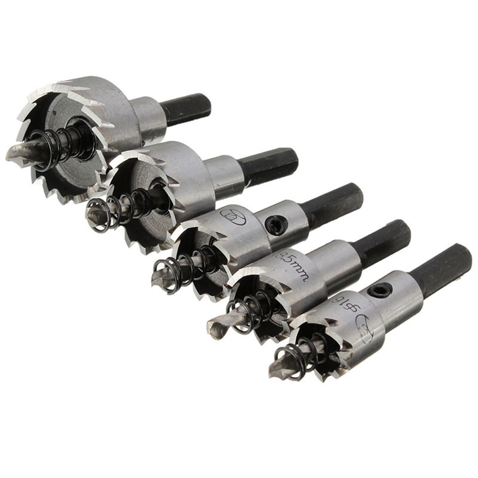 Hole Saw Set, 5Pcs Carbide Hole Saw Kit(16/18.5/20/25/30mm) HSS Drill Bit Hole Saw Set for Metal