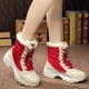 thumbnail image 3 of Botas de nieve para mujer, botas Martin de tacón plano, botas con cordones para mujer, zapatos de algodón para mujer, para viajes al aire libre, 3 of 5