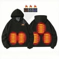 thumbnail image 4 of Kids Pullover Girls Boys Heated Hoodies Electric Heating Sweatshirts with Pocket Winter Warm Fleece Sweater Tops 9 T, Black, 4 of 7