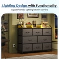 thumbnail image 3 of CONCETTA Led Dresser for Bedroom, TV Stand for Bedroom with Lights and Power Outlet, 8 Fabric Drawers Storage Organizer for Living Room, Gray, 3 of 8